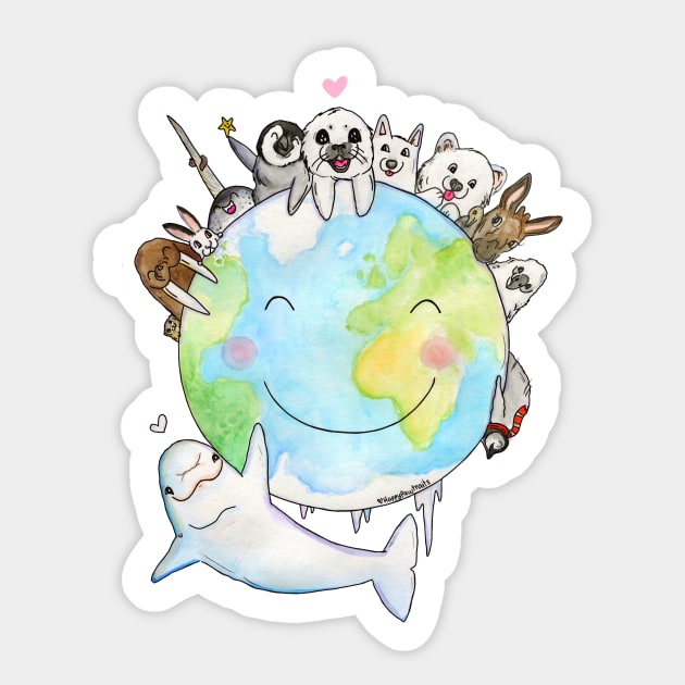 Happy Polar Planet Sticker by HappyPawtraits